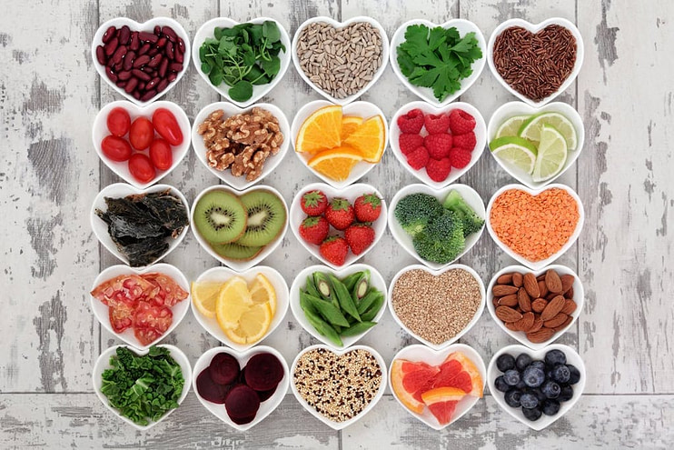 Food in Heart Shape Bowls 1024 Food in Heart Shape Bowls 1024