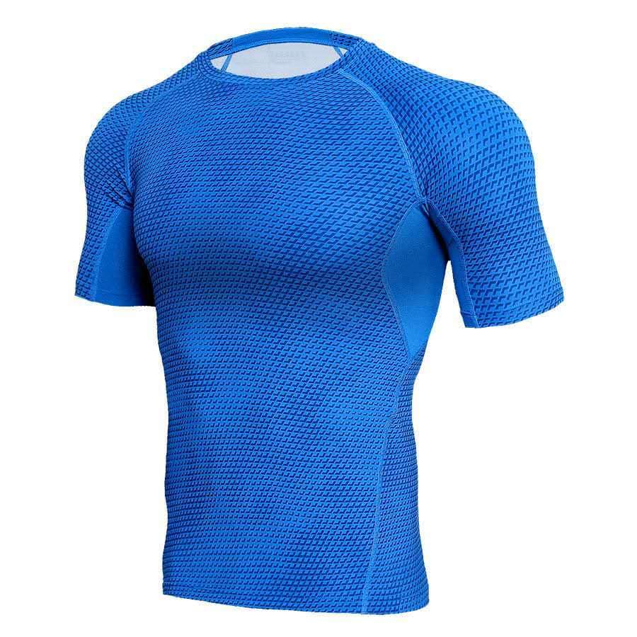 Snake Skin Short Sleeve BJJ Rash Guard Light Blue