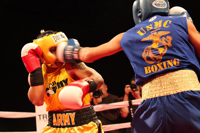 Boxer throwing a jab Boxer throwing a jab