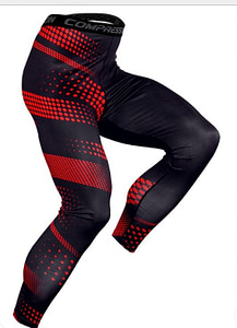 Men's Premium BJJ Spats | Geometric Collection Red on Black