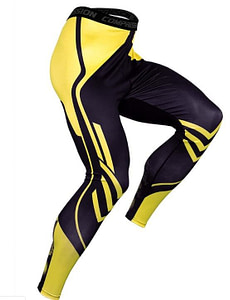 Men's Premium BJJ Spats | Geometric Collection Yellow on Black