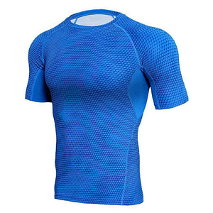 Snake Skin Short Sleeve BJJ Rash Guard Light Blue