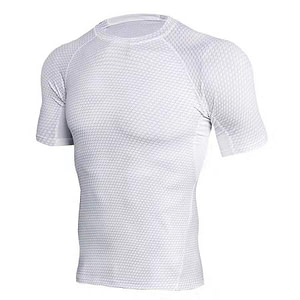 Snake Skin Short Sleeve BJJ Rash Guard White