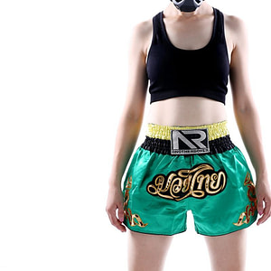 Sanda Womens Muay Thai Boxing Shorts Green