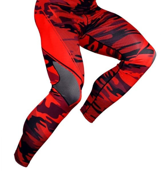 Men's Premium BJJ Spats | Geometric Collection Camo Red